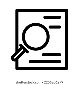 icono de documento de búsqueda o logotipo símbolo de signo aislado ilustración vectorial - iconos vectoriales de estilo negro de alta calidad
