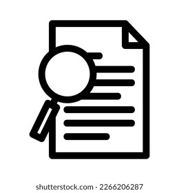 icono de documento de búsqueda o logotipo símbolo de signo aislado ilustración vectorial - iconos vectoriales de estilo negro de alta calidad
