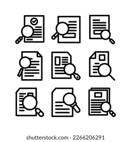 Suchdokumentsymbol oder Logo einzeln auf Zeichensymbolen, Vektorgrafik - hochwertige Vektorsymbole mit schwarzem Stil
