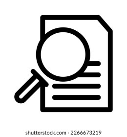 icono de documento de búsqueda o logotipo símbolo de signo aislado ilustración vectorial - iconos vectoriales de estilo negro de alta calidad
