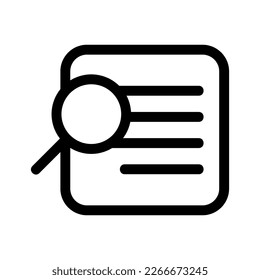 icono de documento de búsqueda o logotipo símbolo de signo aislado ilustración vectorial - iconos vectoriales de estilo negro de alta calidad
