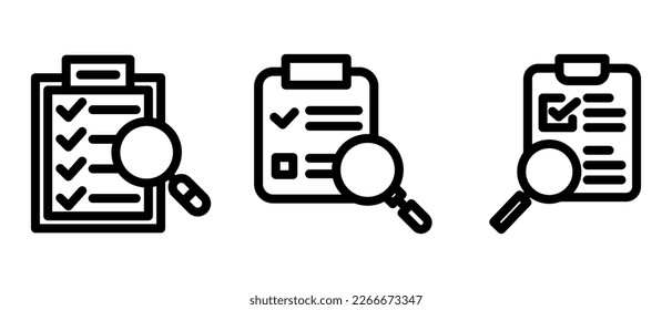 Suchdokumentsymbol oder Logo einzeln auf Zeichensymbolen, Vektorgrafik - hochwertige Vektorsymbole mit schwarzem Stil
