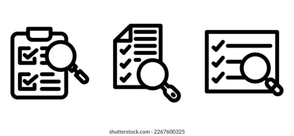 Suchdokumentsymbol oder Logo einzeln auf Zeichensymbolen, Vektorgrafik - hochwertige Vektorsymbole mit schwarzem Stil
