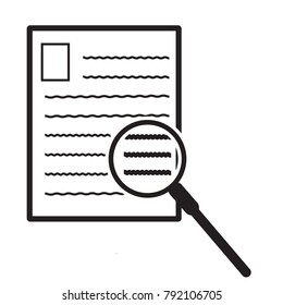search document icon on white background. file search sign. flat style. archive vector symbol. document with search icon.

