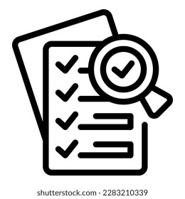 Search document icon outline vector. Loan credit. Finance form