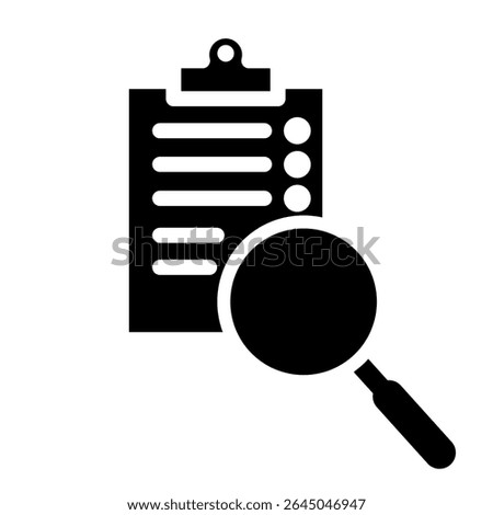 Search for document icon vector. Search illustration sign collection. Document symbol or web icons.