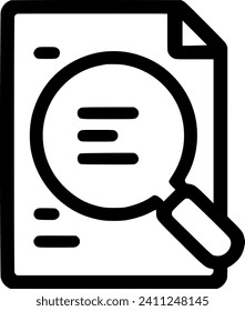 Search document line icon. Document and magnifier linear style sign sign, symbol, vector, art