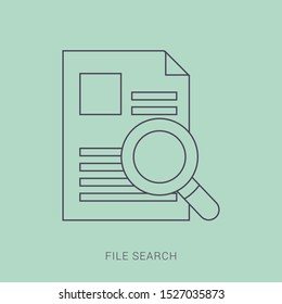 Search document magnifier flat icon