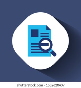 Search document magnifier flat icon