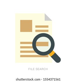 Search document magnifier flat icon