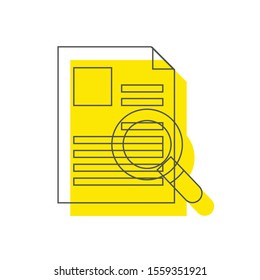Search document magnifier flat icon