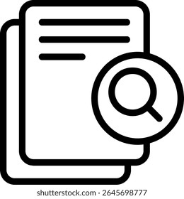 Pesquisar Design Moderno de Ícone Preto do Documento