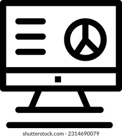 search document monitor line icons