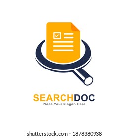 Search Document Vector Logo Template. Suitable For Business, Web, File, Administration And Accounting