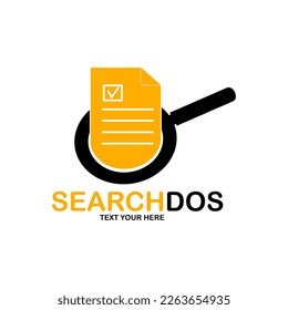 Search document vector logo template. Suitable for business, web, file, administration and accounting
