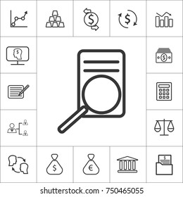 search in documents. Business, finance icons with elements for mobile concepts and web apps.