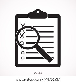 Search Documents Icon, pictogram icon on gray background. Vector illustration for web site, mobile application. Simple flat metro design style. 