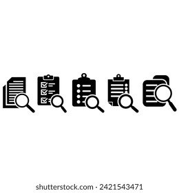 Search documents icon vector set. Search illustration sign collection. Archive symbol. Library logo.
