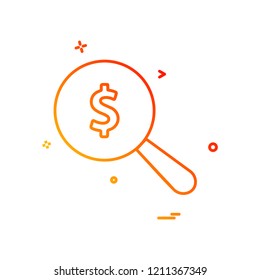 search dollar coin icon vector design