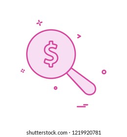 search dollar coin icon vector design