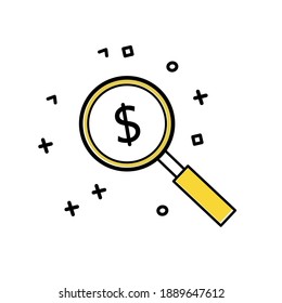 search dollar icon vector design modern