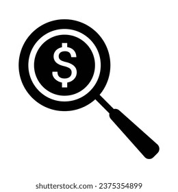 Search Dollar Icon, Vector Graphics