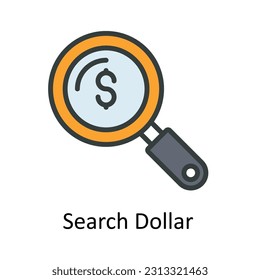 Search Dollar Vector   Fill outline  Icon Design illustration. Digital Marketing  Symbol on White background EPS 10 File