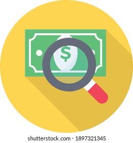search dollar vector flat colour icon