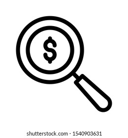 search dollar vector thin line icon 