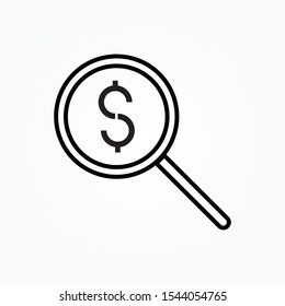 search dollar vector thin line icon