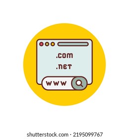 Search Domain icon in vector. Logotype