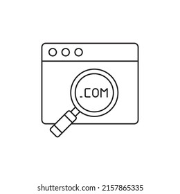 Search domain, domain on magnifier icon in line style icon, style isolated on white background