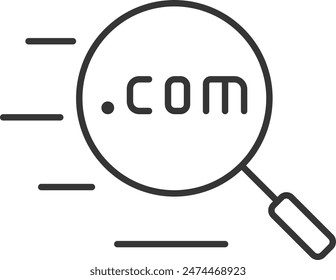 Search domain in SEO icon thin outline style detailed