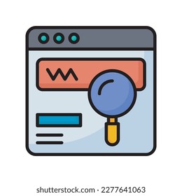 Search domain  vector filled outline Icon Design illustration. SEO Development And Marketing Symbol on White background EPS 10 File