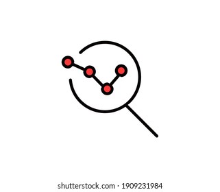 Search down line icon. Vector symbol in trendy flat style on white background. Search down sing for design.