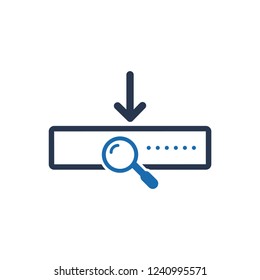 search with download button icon