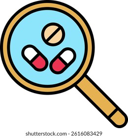 Search For Drugs Line Vector Icon Design