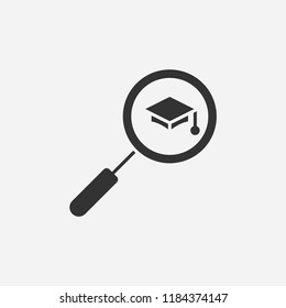 Search education icon illustration,vector zoom sign symbol