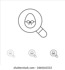Search, Egg, Easter, Holiday Bold and thin black line icon set. Vector Icon Template background