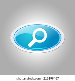 Search Elliptical Blue Vector Web Button Icon