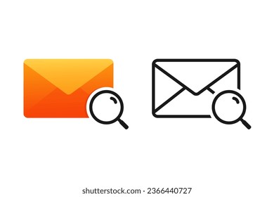E-Mail-Symbol suchen. Illustrationsvektor