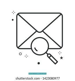 Search Emails Quickly Icon Vector Illustration Logo Template