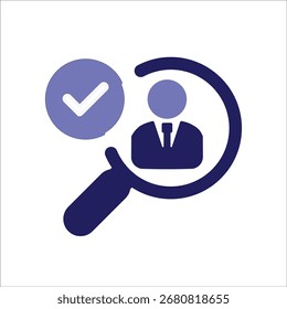 Buscar iconos de empleados. Vector de color simple