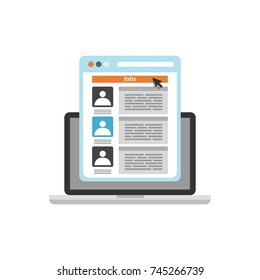 Search employee concept. Flat design vector illustration.
