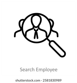 Search Employee and find icon concept
