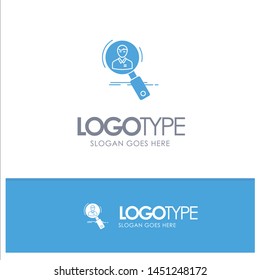 Search, Employee, Hr, Hunting, Personal, Resources, Resume Blue Solid Logo with place for tagline