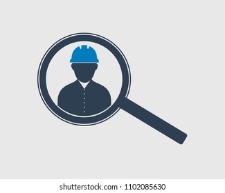 Search employee icon in gray background