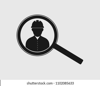 Search employee icon in gray background