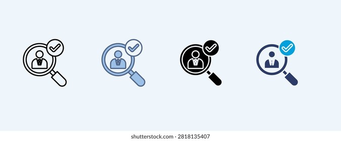 Search Employee Multiple Icon Illustration Vector