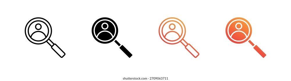 Vector de conjunto de iconos de estilo múltiple de empleado de Búsqueda